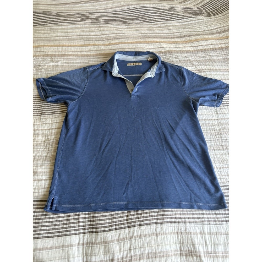 Tommy Bahama Mens Polo Shirt Light Blue Short Sleeve Modal/Poly Blend